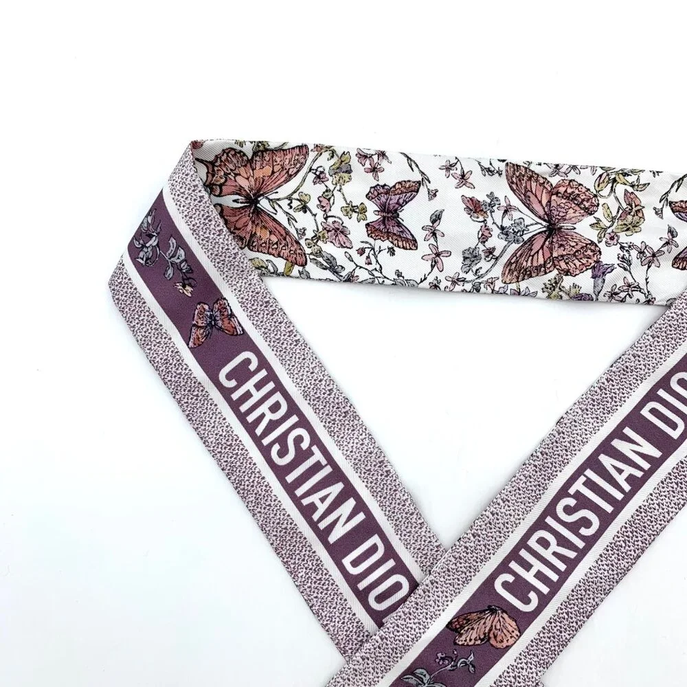Dior purple mulberry silk scarf